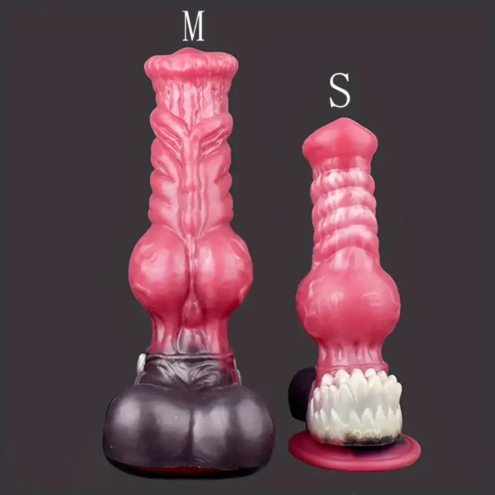 Mixed Color Dog Knot Dildo - Knotted Animal Dildo