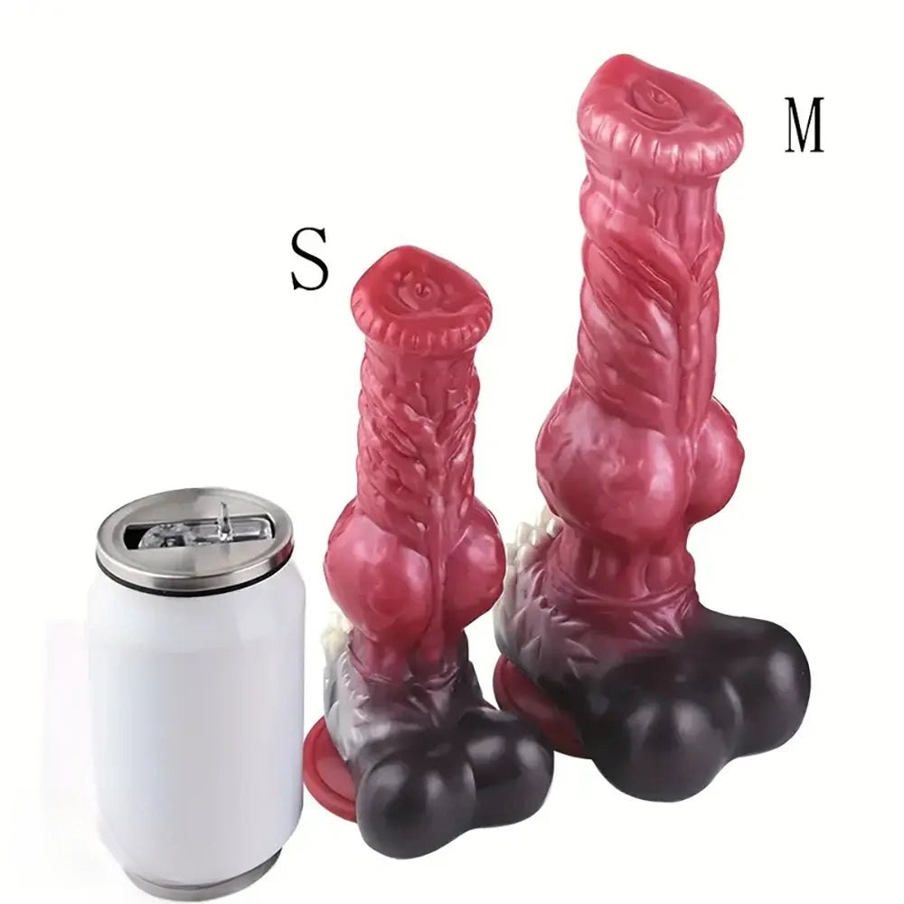 Mixed Color Dog Knot Dildo - Knotted Animal Dildo