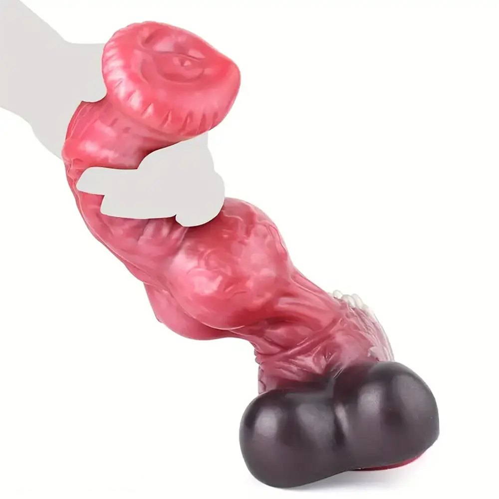 Mixed Color Dog Knot Dildo - Knotted Animal Dildo