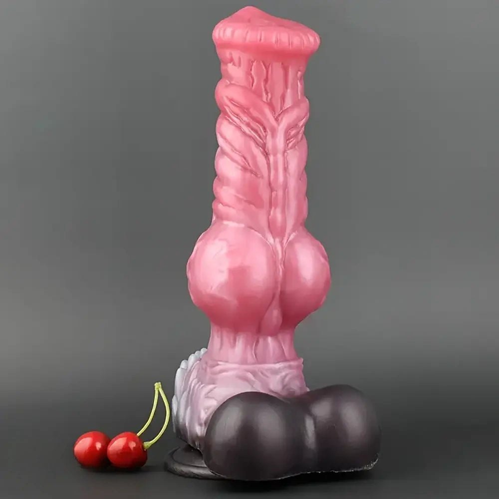 Mixed Color Dog Knot Dildo - Knotted Animal Dildo
