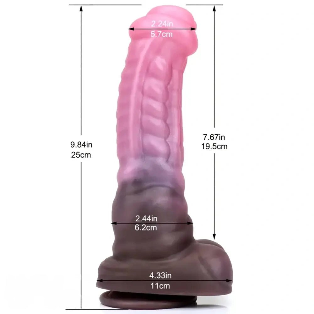 Mixed Color Horse Dildo - Knotted Horse Animal Dildo