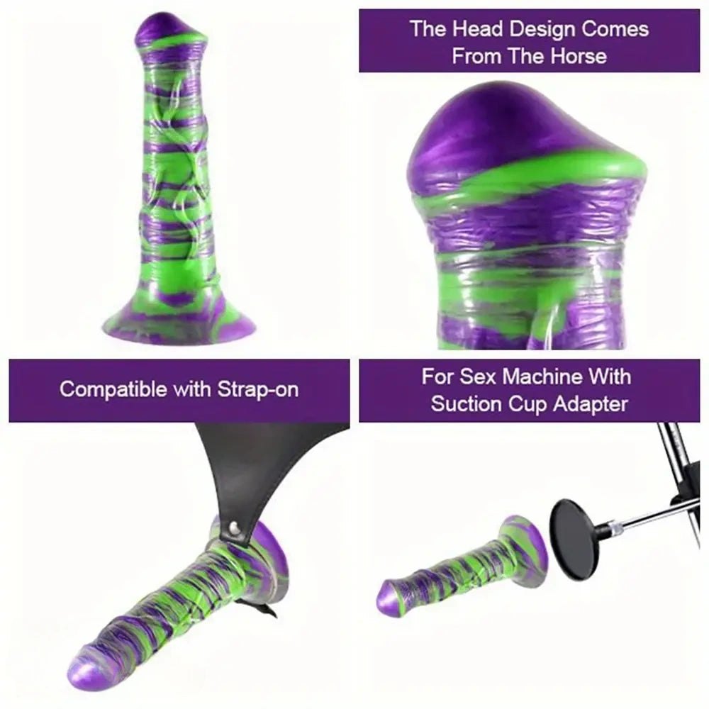 Mixed Color Horse Style Dildo - Silicone Horse Dildo