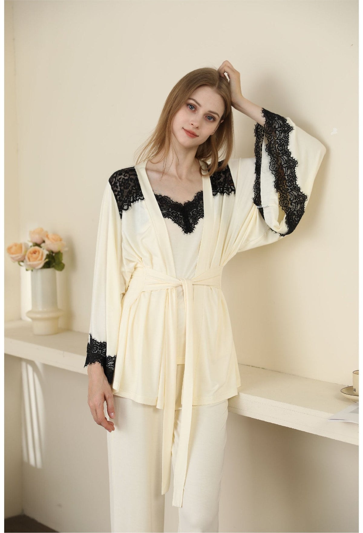 Modal Lace Backless Camisole Set - Sexy Camisole Set