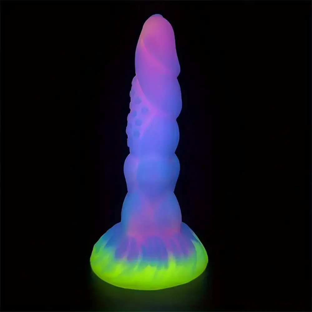 Monster Knots Glow Dildo 8in - Fantasy Monster Dildo