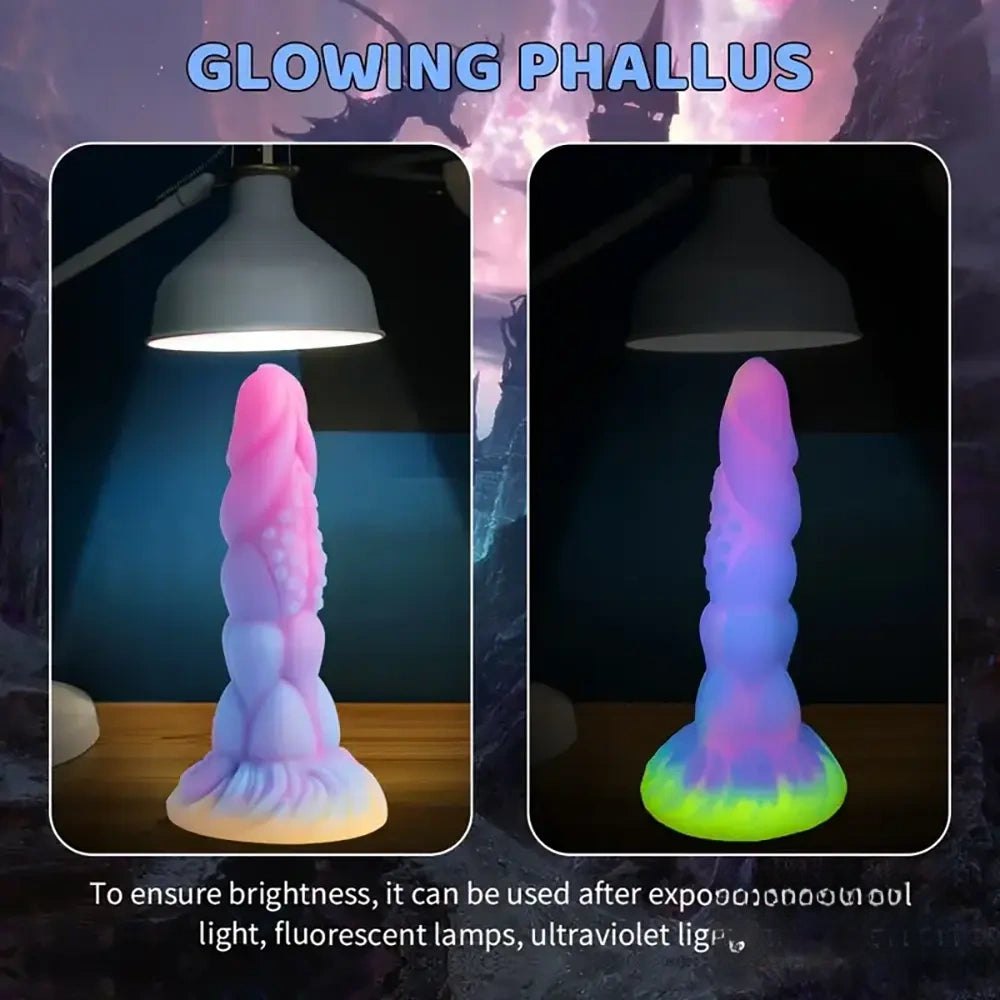 Monster Knots Glow Dildo 8in - Fantasy Monster Dildo