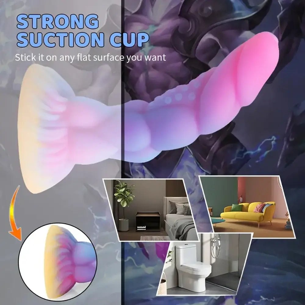 Monster Knots Glow Dildo 8in - Fantasy Monster Dildo