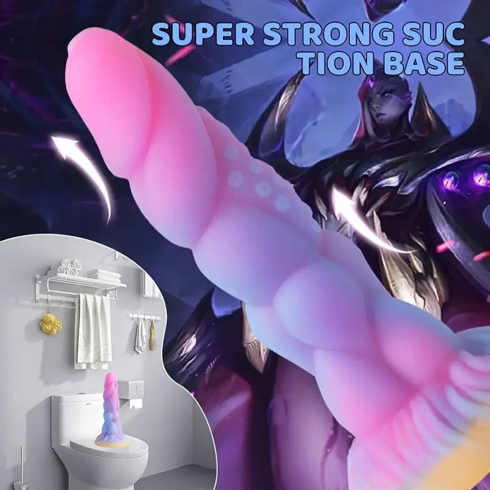 Monster Knots Glow Dildo 8in - Fantasy Monster Dildo