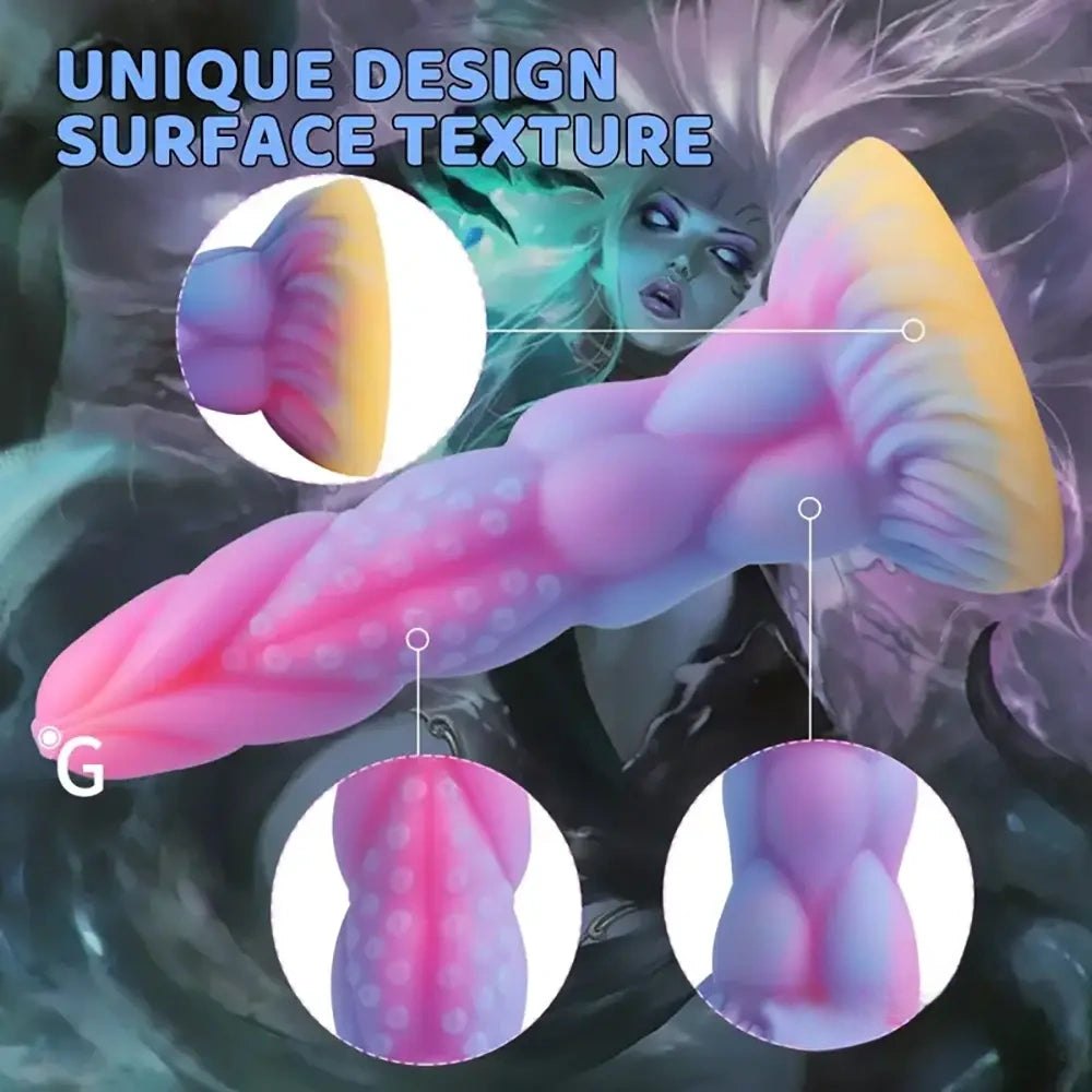 Monster Knots Glow Dildo 8in - Fantasy Monster Dildo