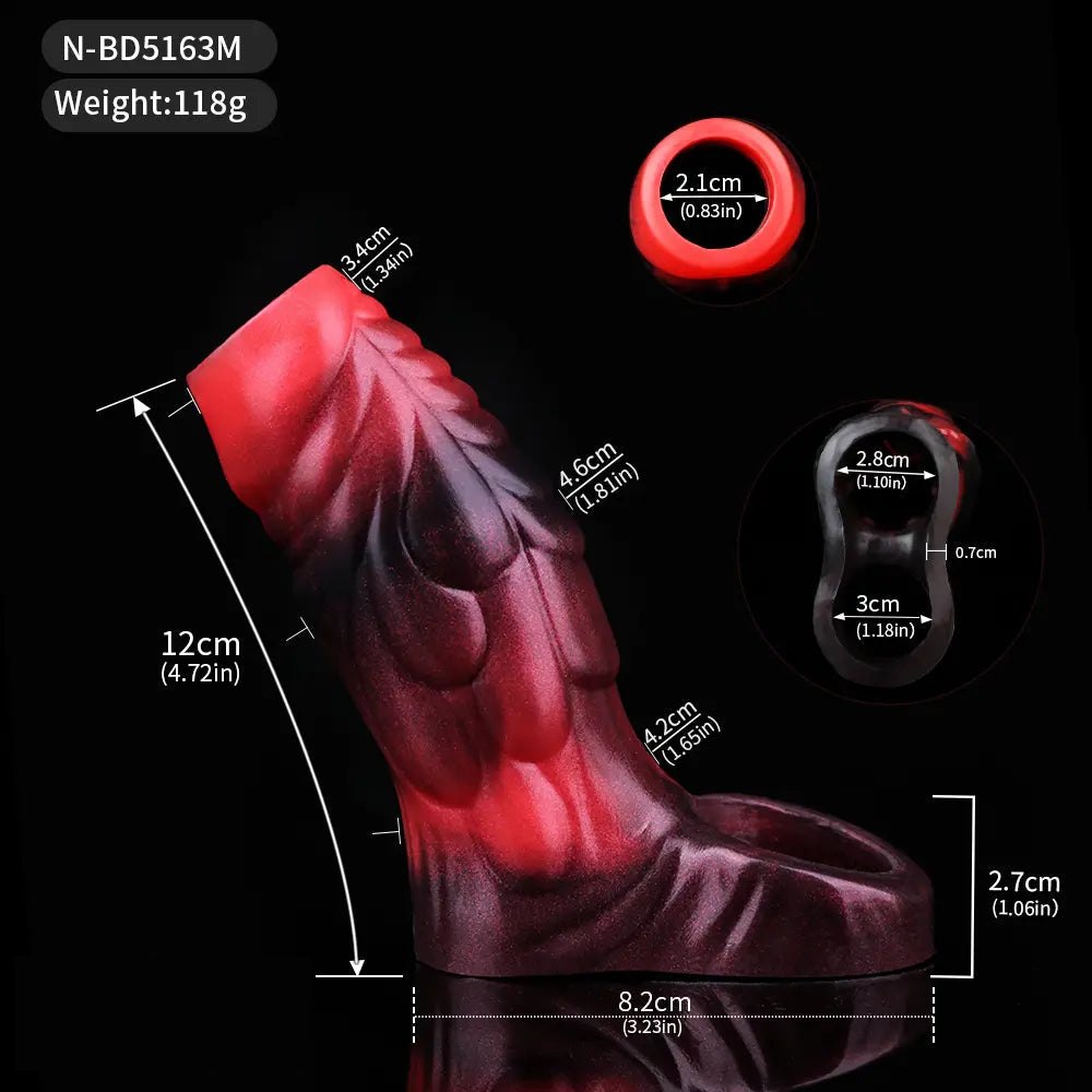 Monster Scale Sleeve Extender XL - Silicone Cock Sleeve