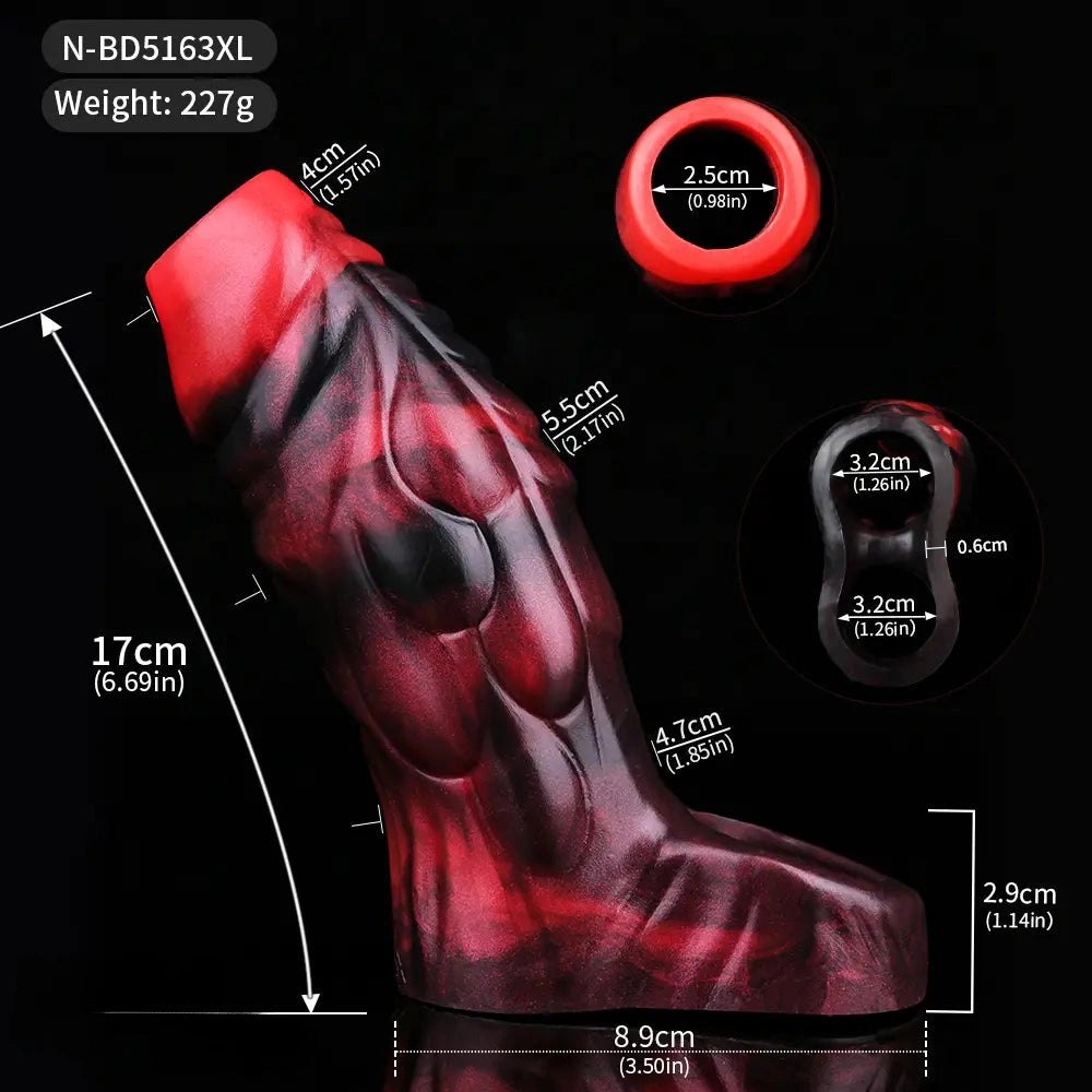 Monster Scale Sleeve Extender XL - Silicone Cock Sleeve