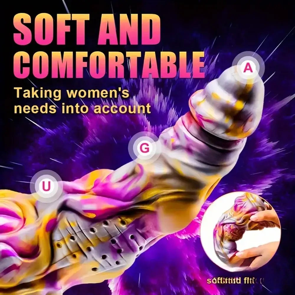 Monster Fantasy Dildo 8.5in - Textured Silicone Dildo