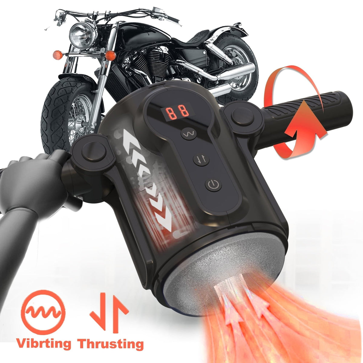 Motorcycle Grip Male Masturbator - Telescopic Stroker