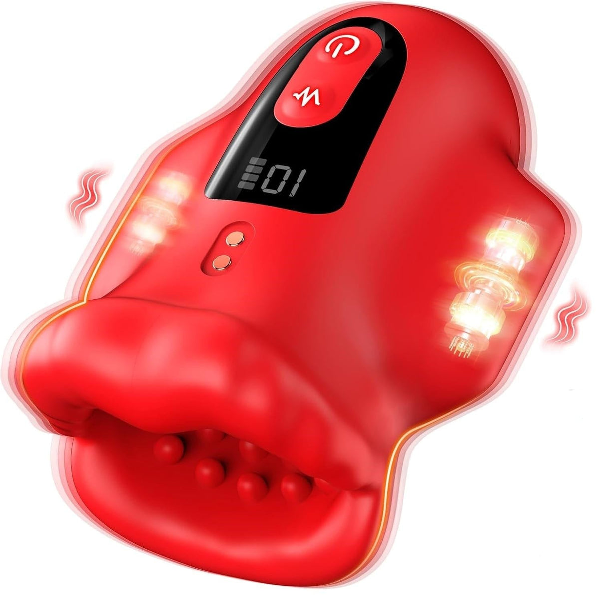 Mouth Wrap Glans Vibrator - Male Masturbator with LCD
