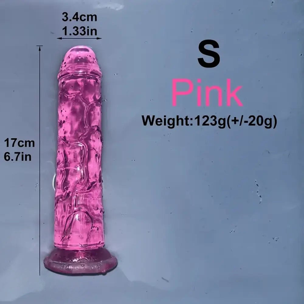 Multi-Color Jelly Realistic Dildo - 5-Size PVC Dildo