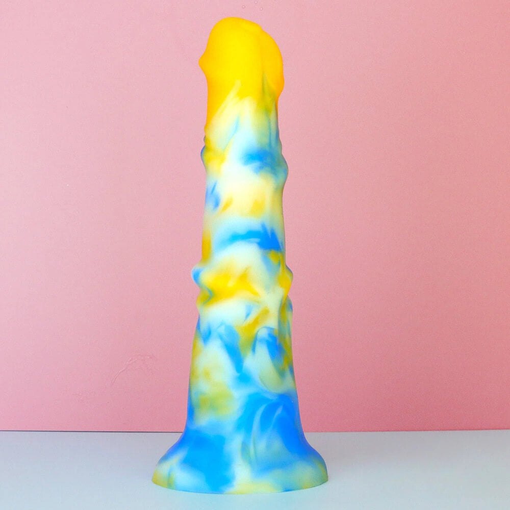 Multi-Color Long Silicone Dildo - Colorful Fantasy Dildo