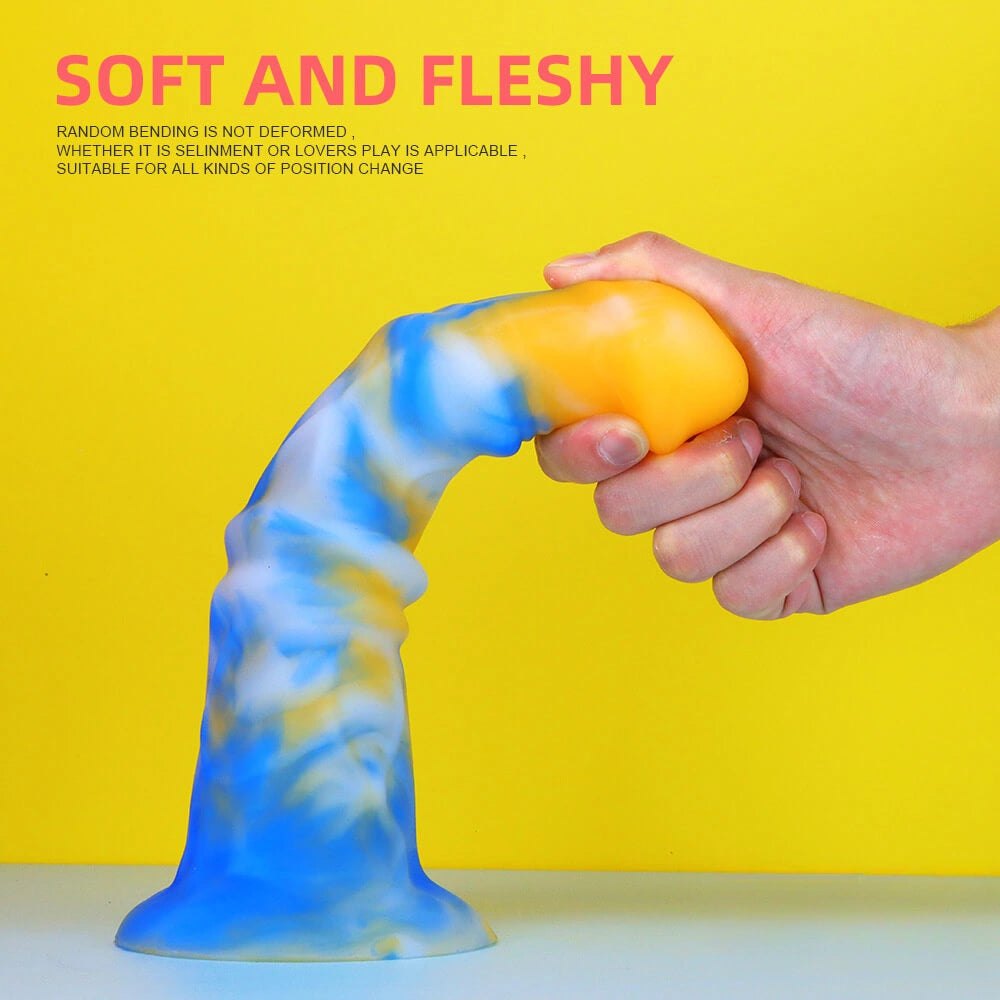 Multi-Color Long Silicone Dildo - Colorful Fantasy Dildo