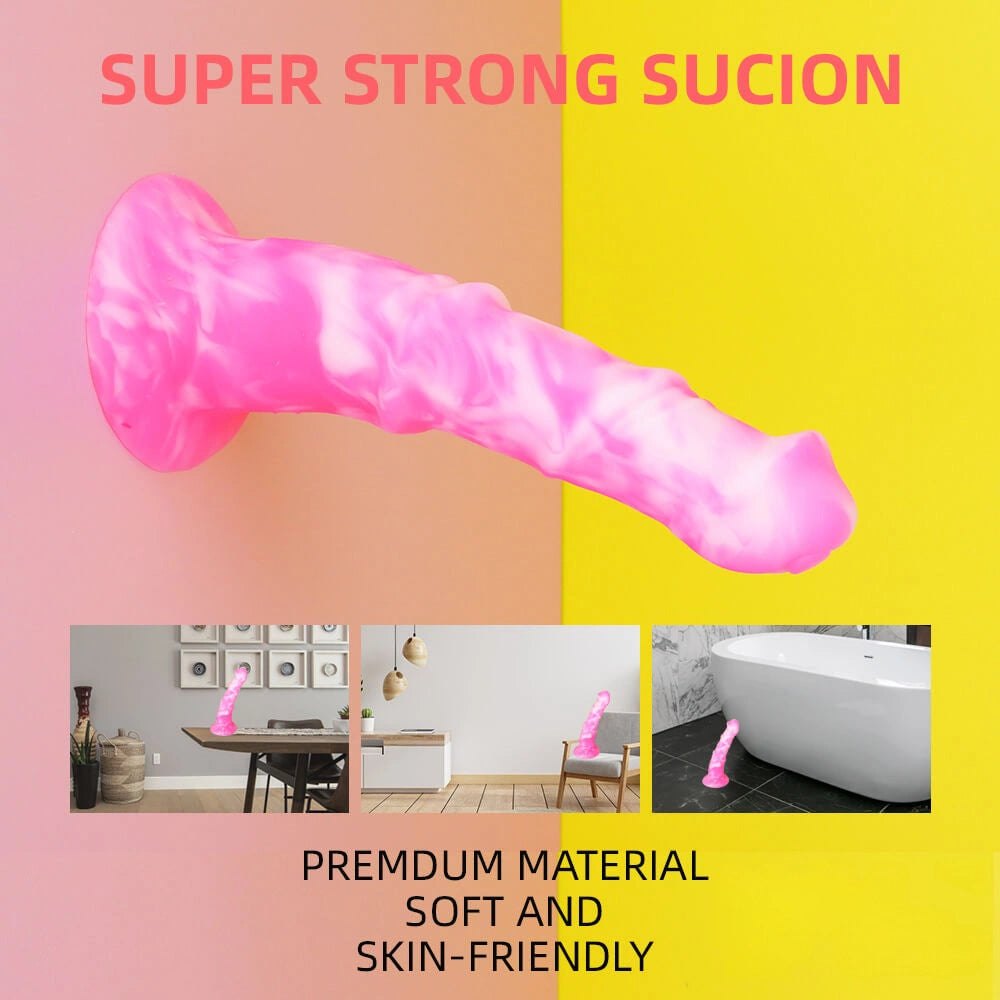 Multi-Color Long Silicone Dildo - Colorful Fantasy Dildo