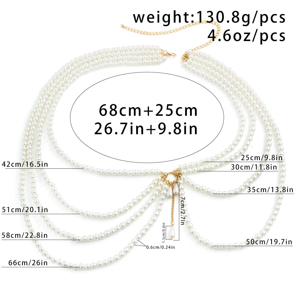 Multi-Strand Pearl Belly Chain - Sexy Lingerie Accessory