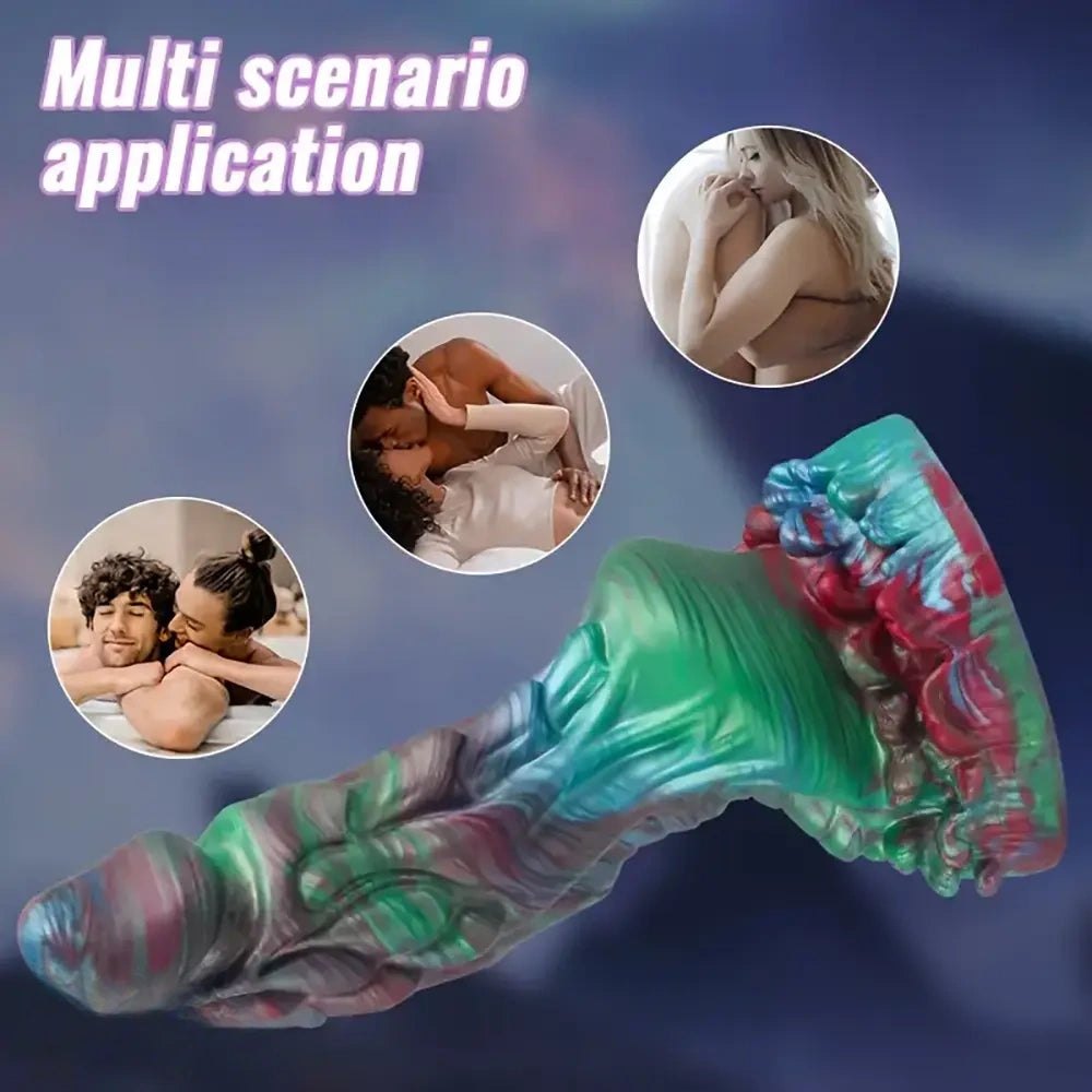 Multicolor Dragon Fantasy Dildo - Silicone Monster Dildo