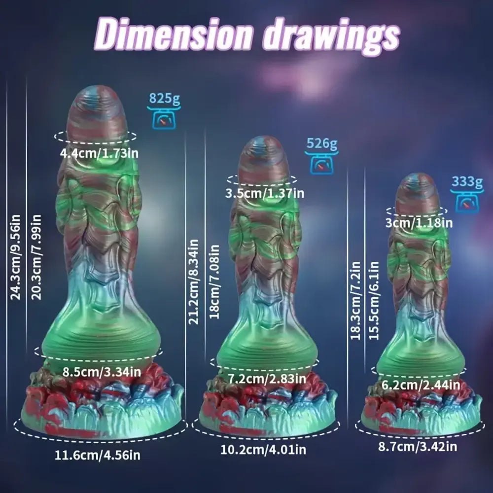 Multicolor Dragon Fantasy Dildo - Silicone Monster Dildo