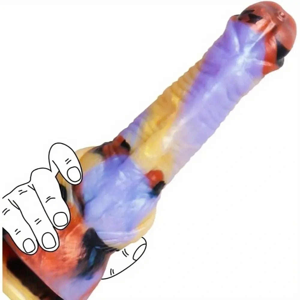 Multicolor Knot Fantasy Dildo - Silicone Animal Knot Dildo