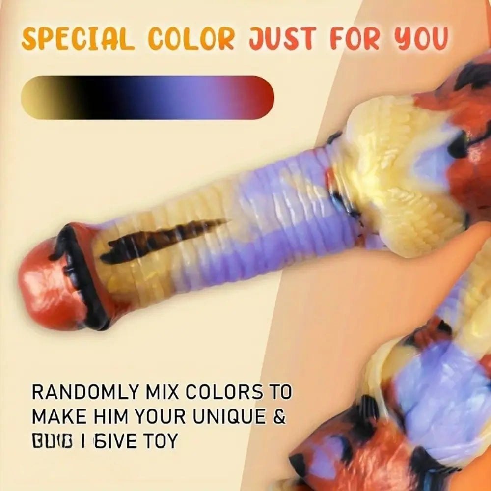 Multicolor Knot Fantasy Dildo - Silicone Animal Knot Dildo