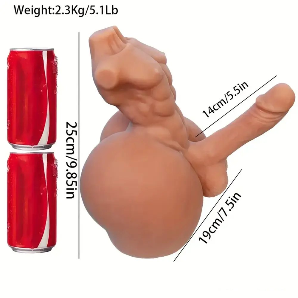Muscular Male Torso with Dildo - Sex Doll Torso, Silicone