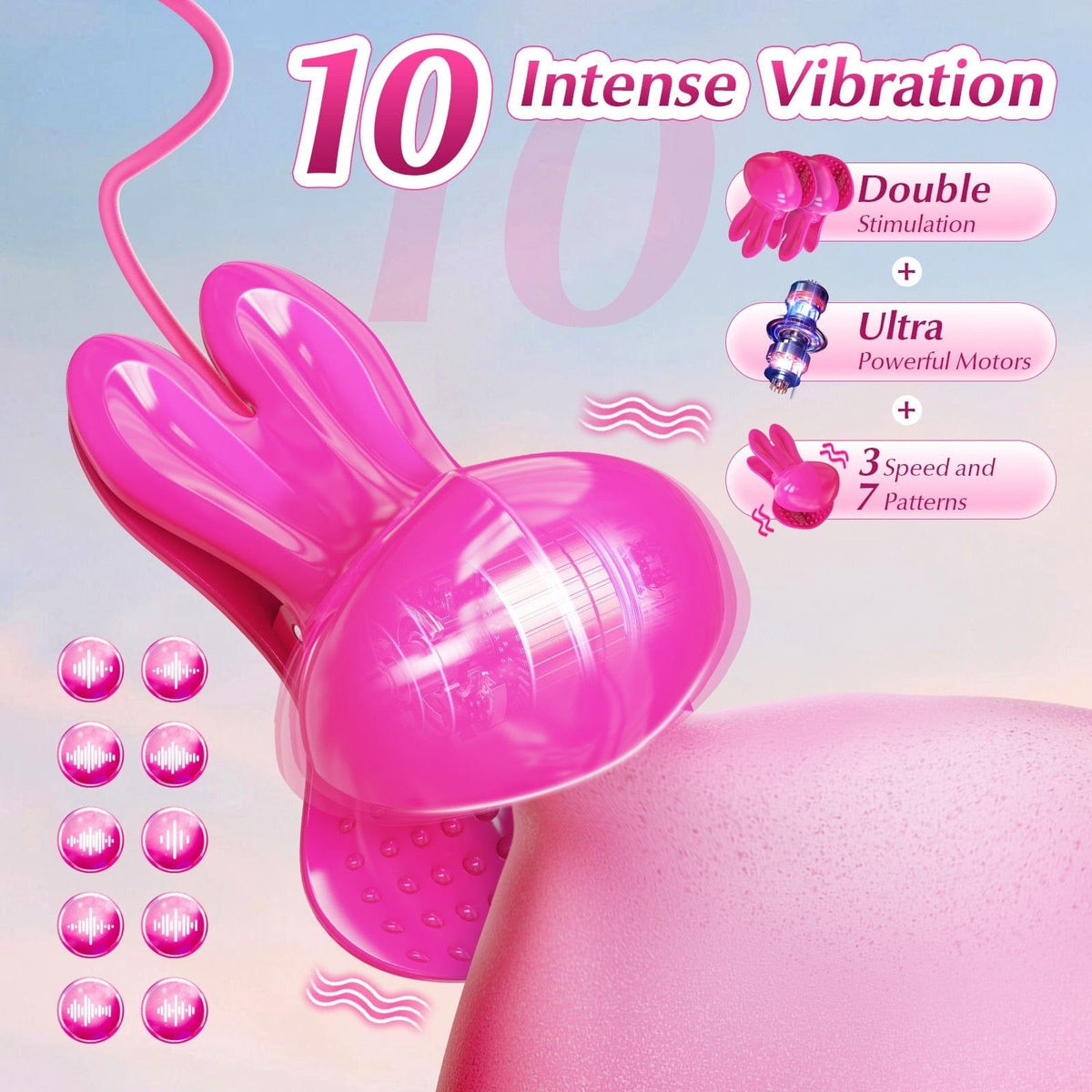 Neck-Hanging Nipple Clamp Vibrator - App-Controlled Nipple Toy