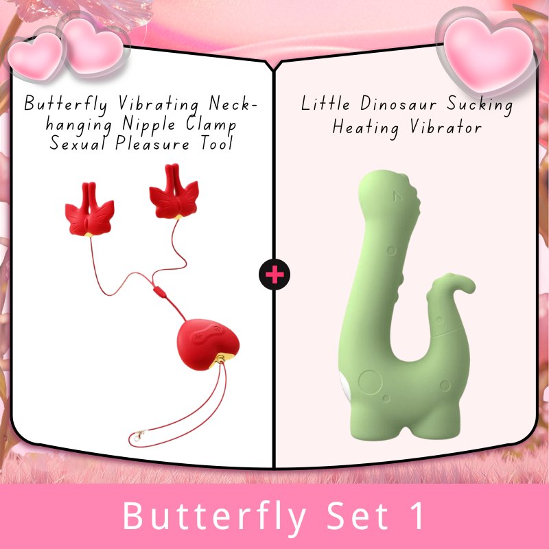 Neck-Hanging Vibrating Nipple Clamps - Wearable Nipple Toys