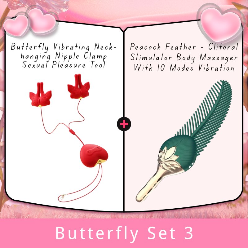 Neck-Hanging Vibrating Nipple Clamps - Wearable Nipple Toys