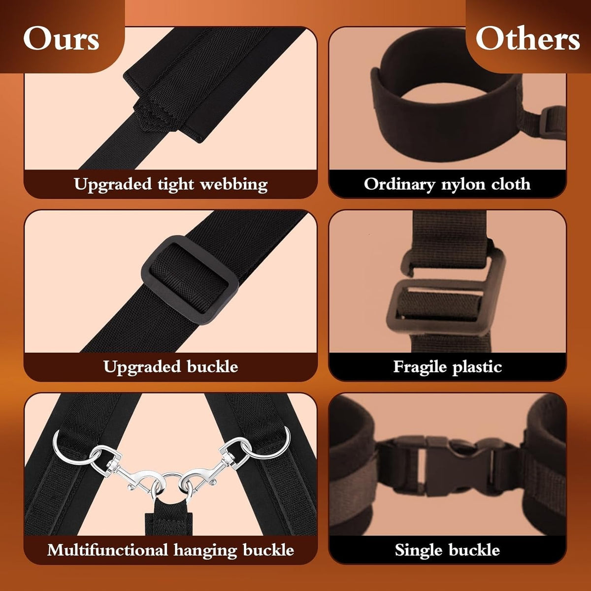 Neck to Wrist Collar Restraint Kit - Adjustable BDSM Restraints