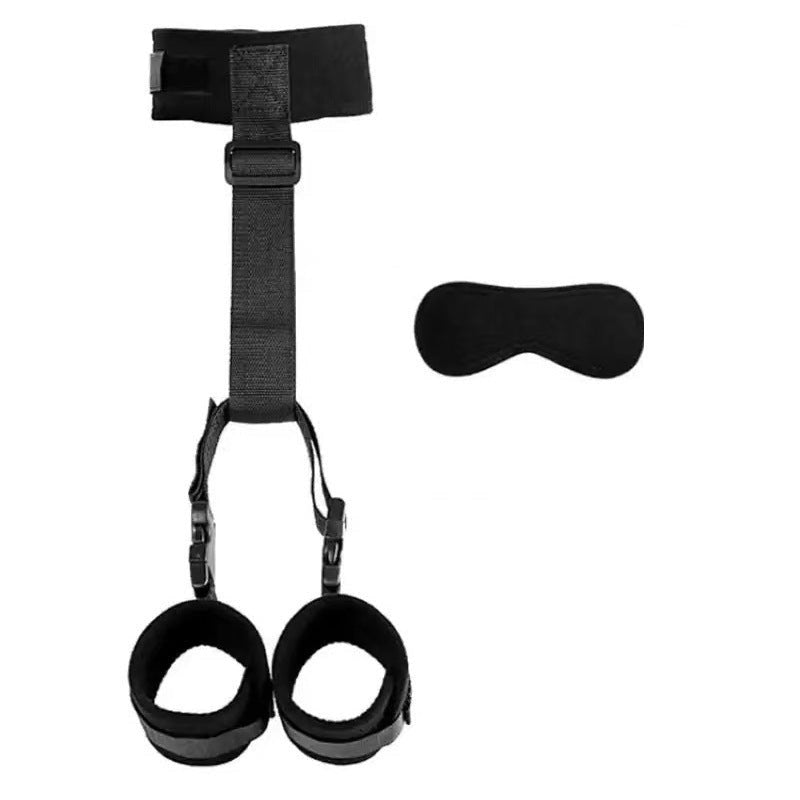 Neck to Wrist Cuffs with Blindfold - bdsm backcuffs restraint set