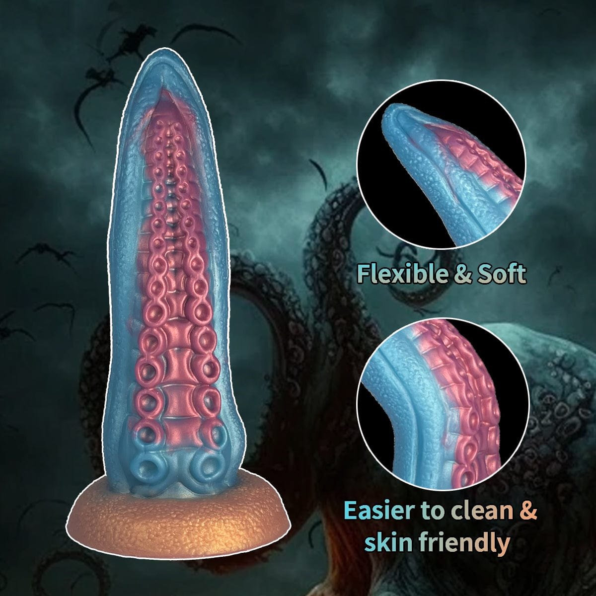 Ocean Blue Tentacle Fantasy Dildo - Suction Cup Fantasy Dildo