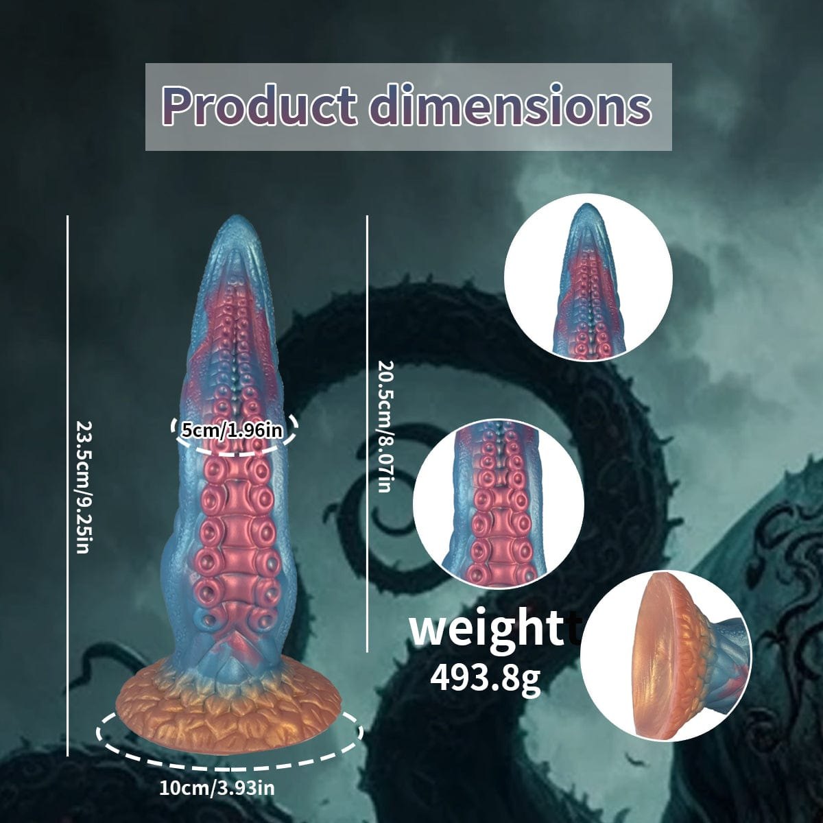 Ocean Blue Tentacle Fantasy Dildo - Suction Cup Fantasy Dildo