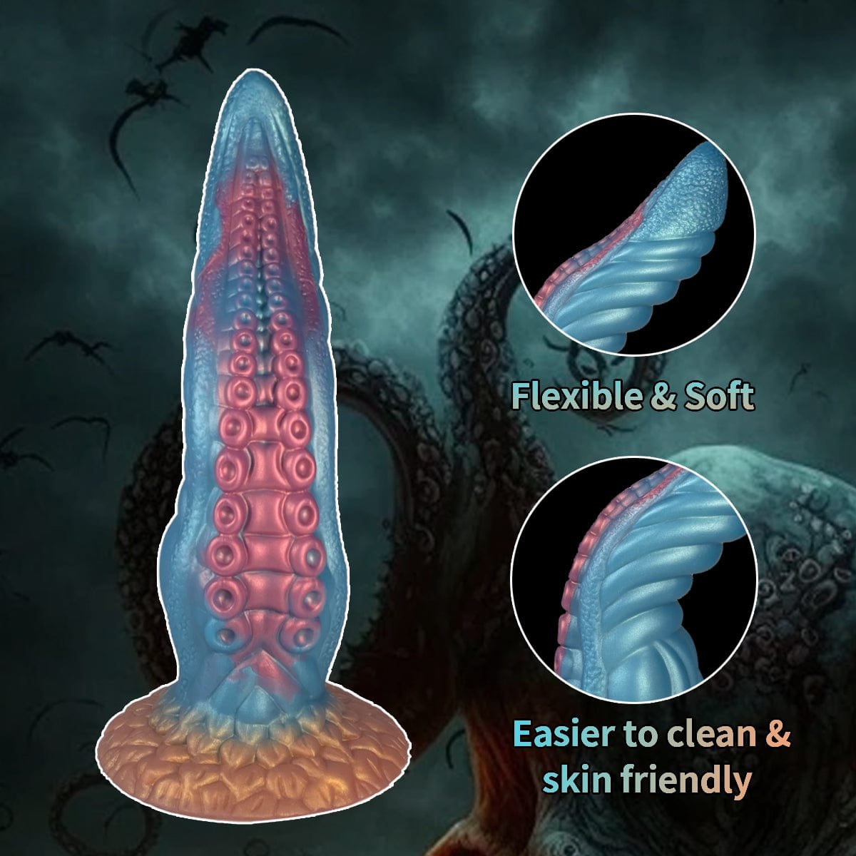 Ocean Blue Tentacle Fantasy Dildo - Suction Cup Fantasy Dildo