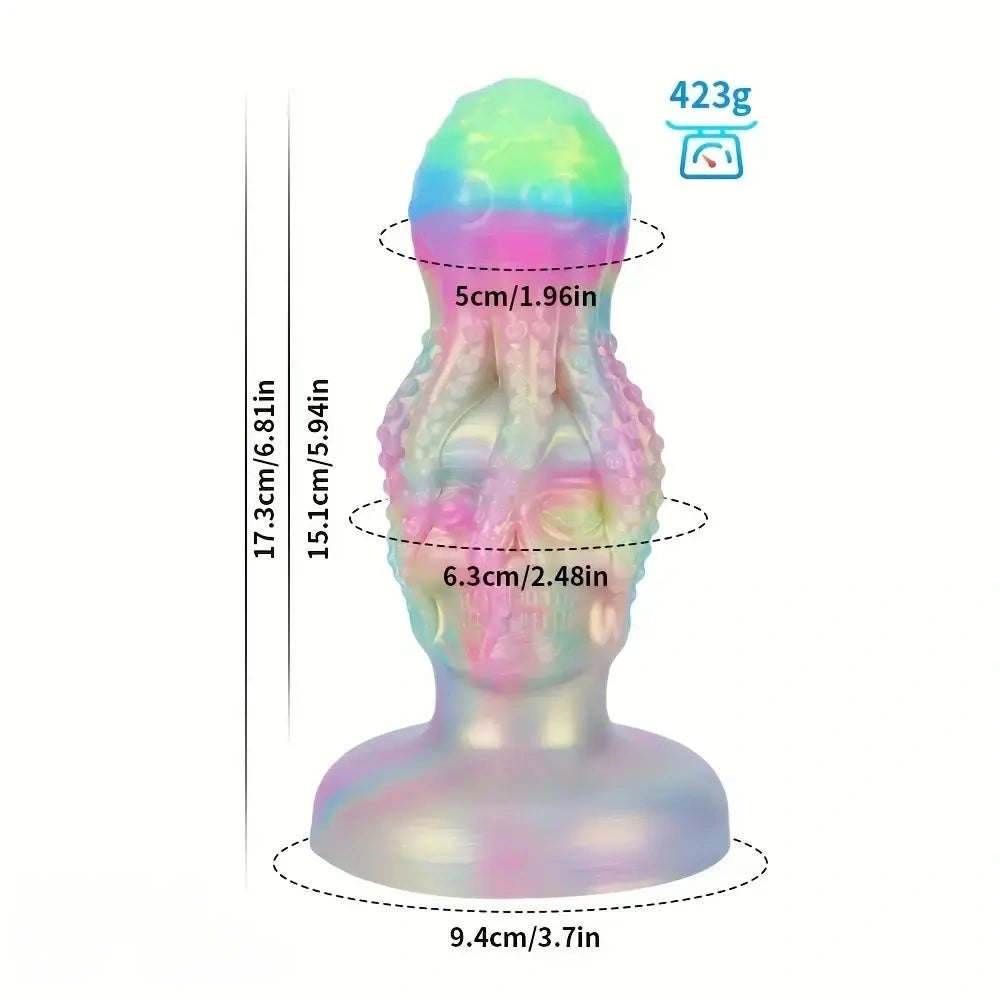 Octopus Skull Fantasy Plug Dildo - Iridescent Monster Dildo