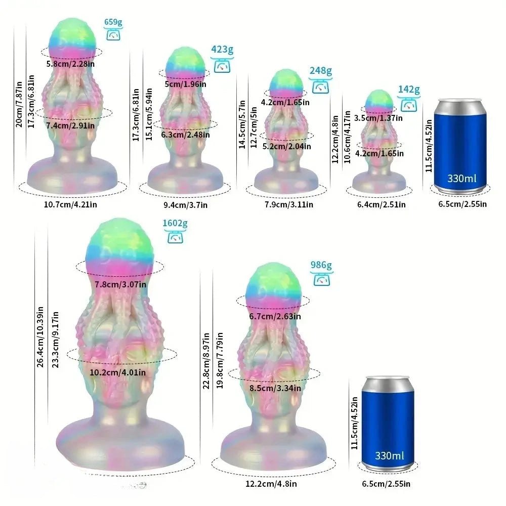 Octopus Skull Fantasy Plug Dildo - Iridescent Monster Dildo