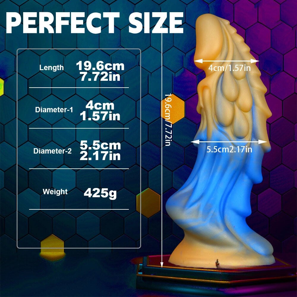 Ombre Dragon Fantasy Dildo 7.72in - Liquid Silicone Dildo
