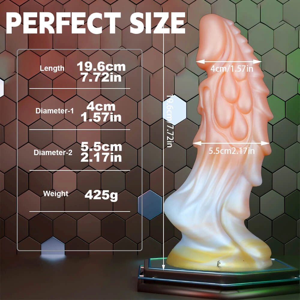 Ombre Dragon Fantasy Dildo 7.72in - Liquid Silicone Dildo