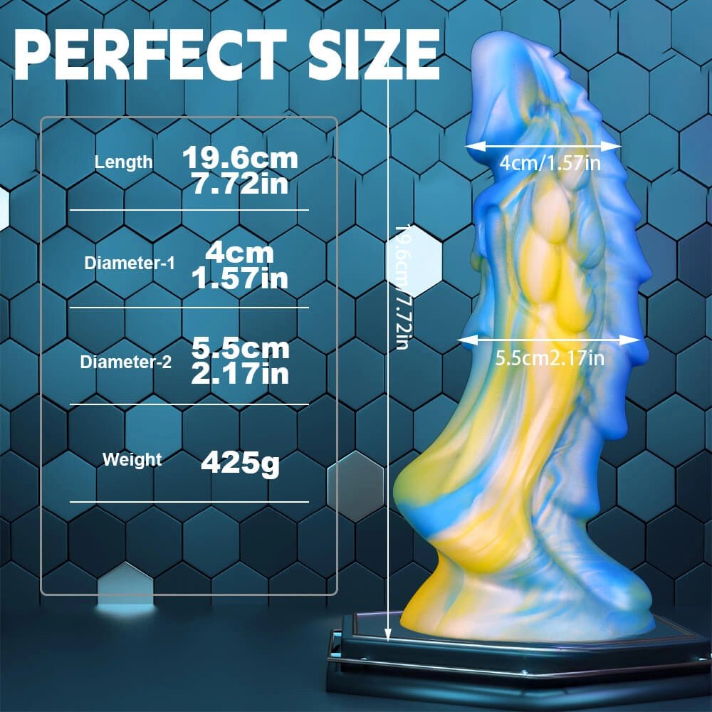 Ombre Dragon Fantasy Dildo 7.72in - Liquid Silicone Dildo