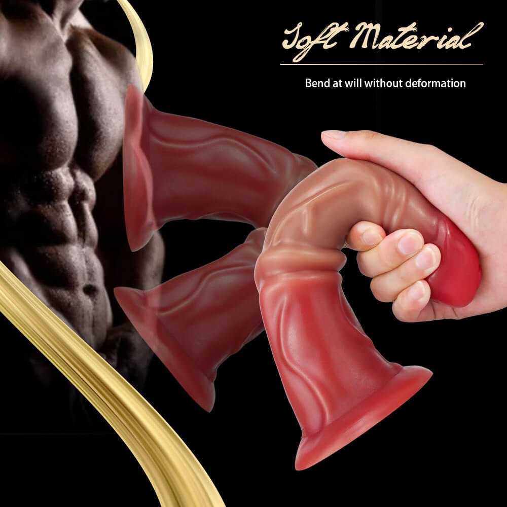 Ombre Horse Dildo - Curved Horse Knot Animal Dildo