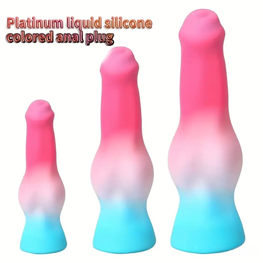 Ombre Knot Animal Silicone Dildo - Knotted Animal Dildo