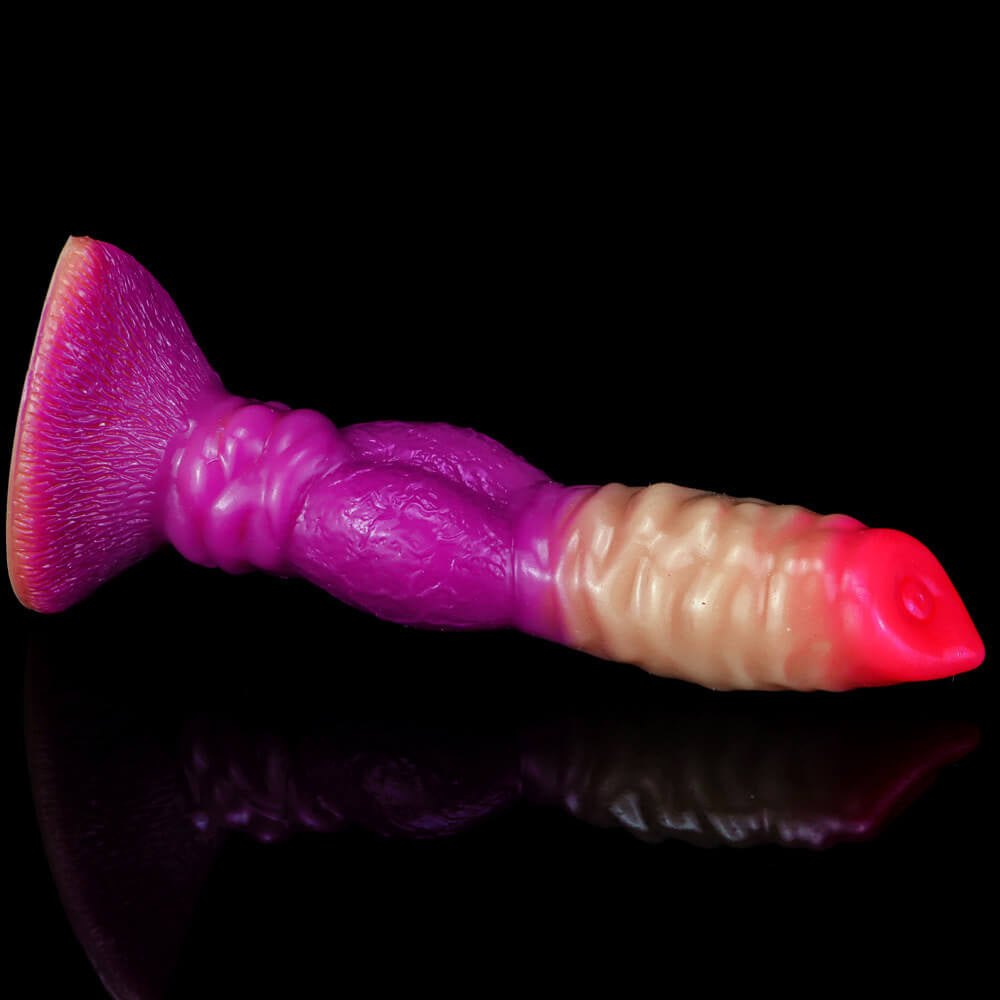 Ombre Ribbed Fantasy Dildo 7.95 In - Silicone Ombre Dildo