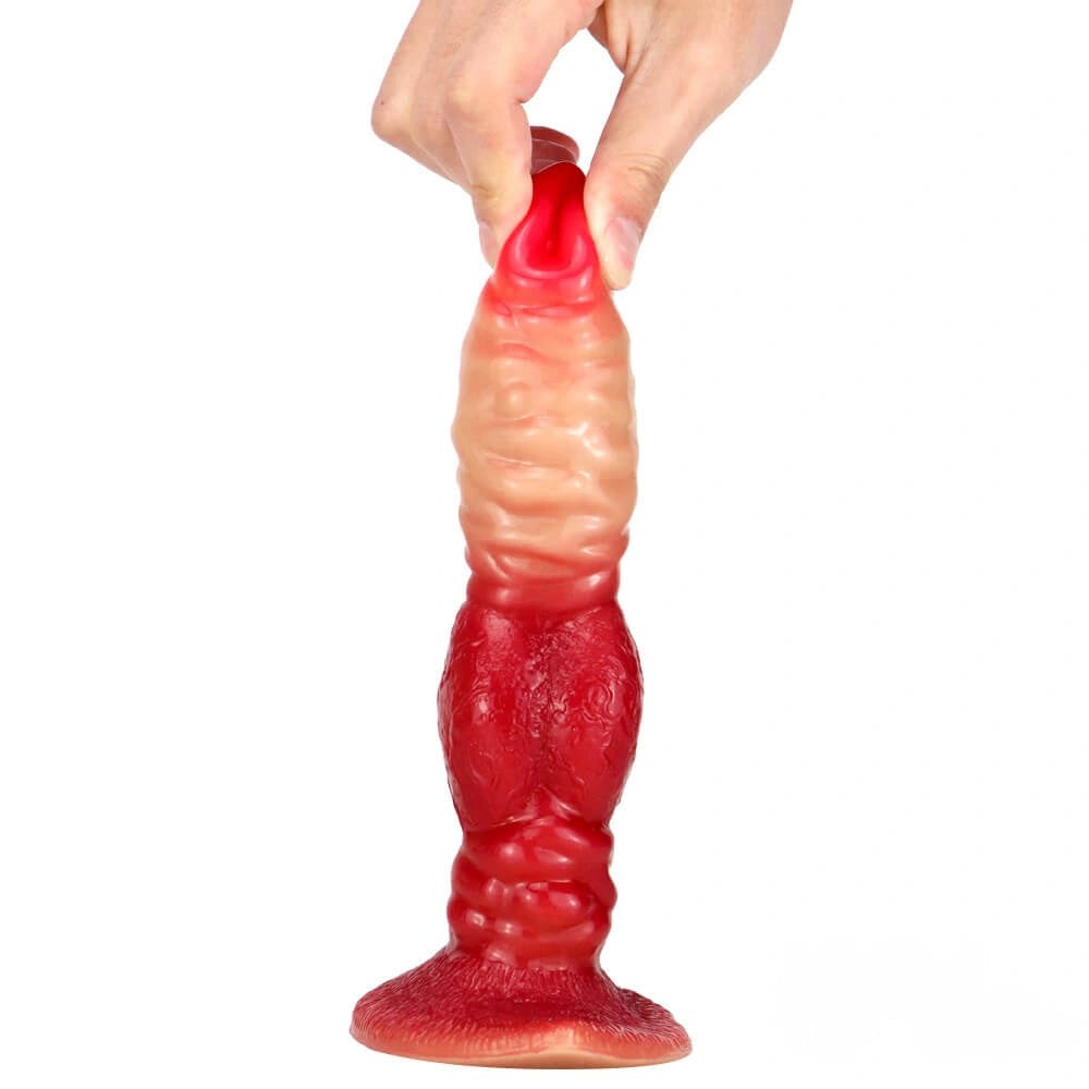 Ombre Ribbed Fantasy Dildo 7.95 In - Silicone Ombre Dildo