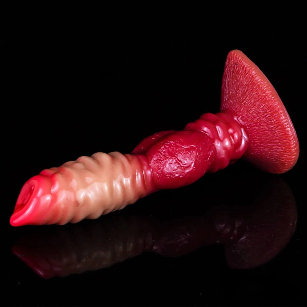 Ombre Ribbed Fantasy Dildo 7.95 In - Silicone Ombre Dildo