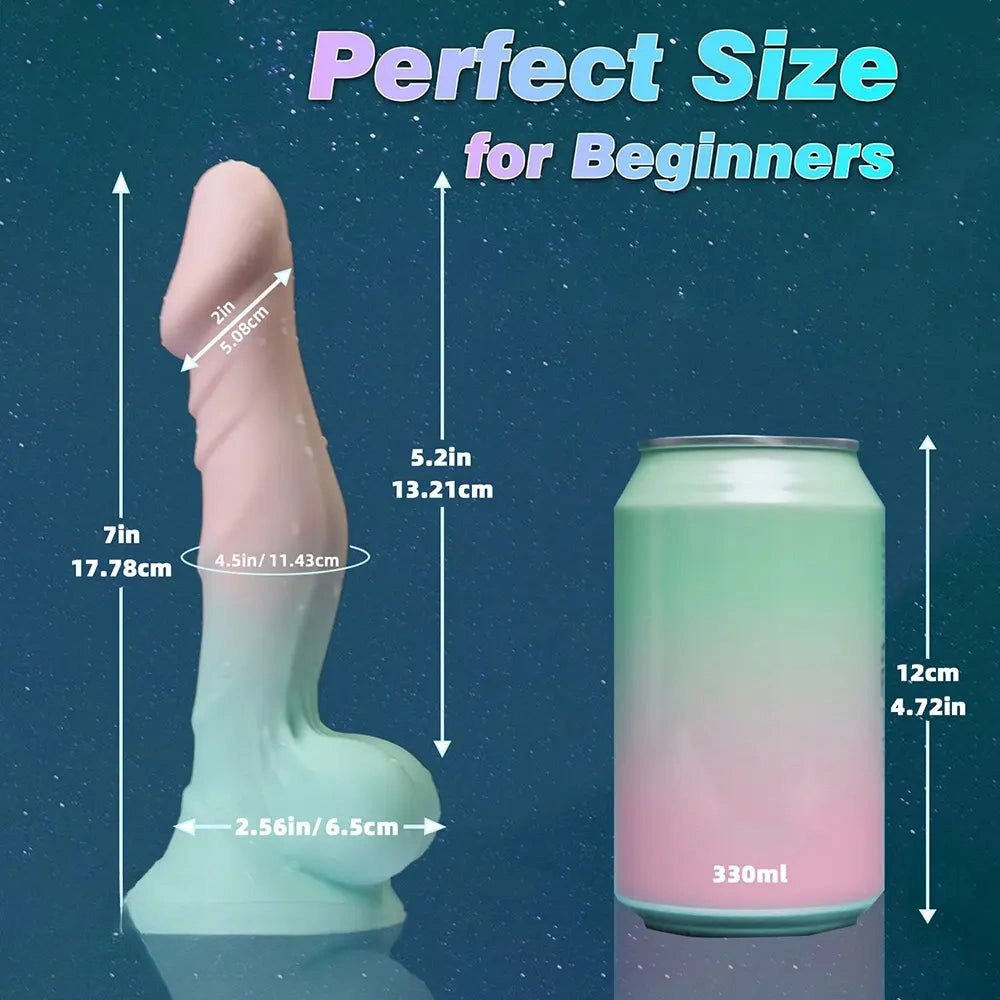 Ombre Ribbed Silicone Dildo - Realistic Silicone Big Dildo