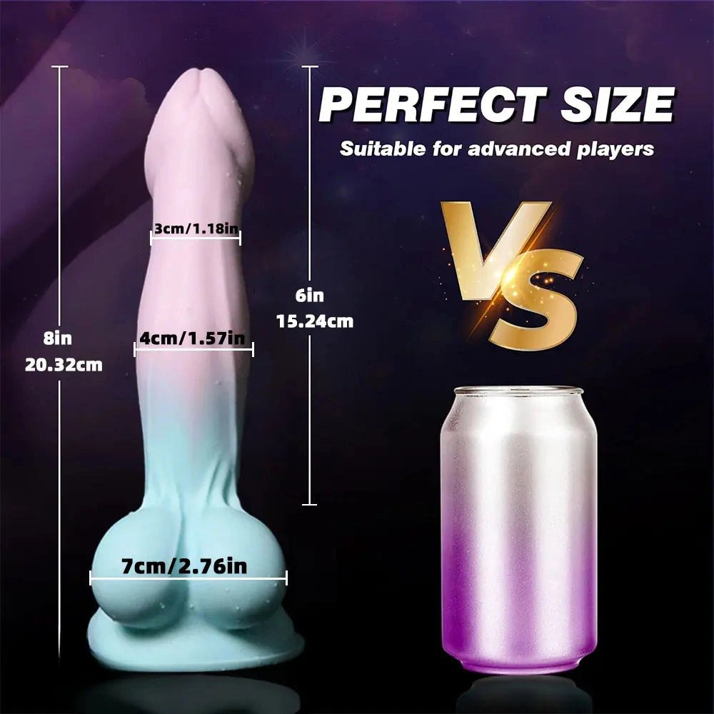 Ombre Ribbed Silicone Dildo - Realistic Silicone Big Dildo