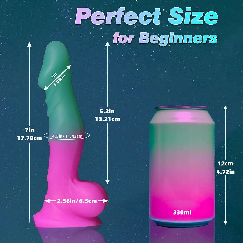 Ombre Ribbed Silicone Dildo - Realistic Silicone Big Dildo