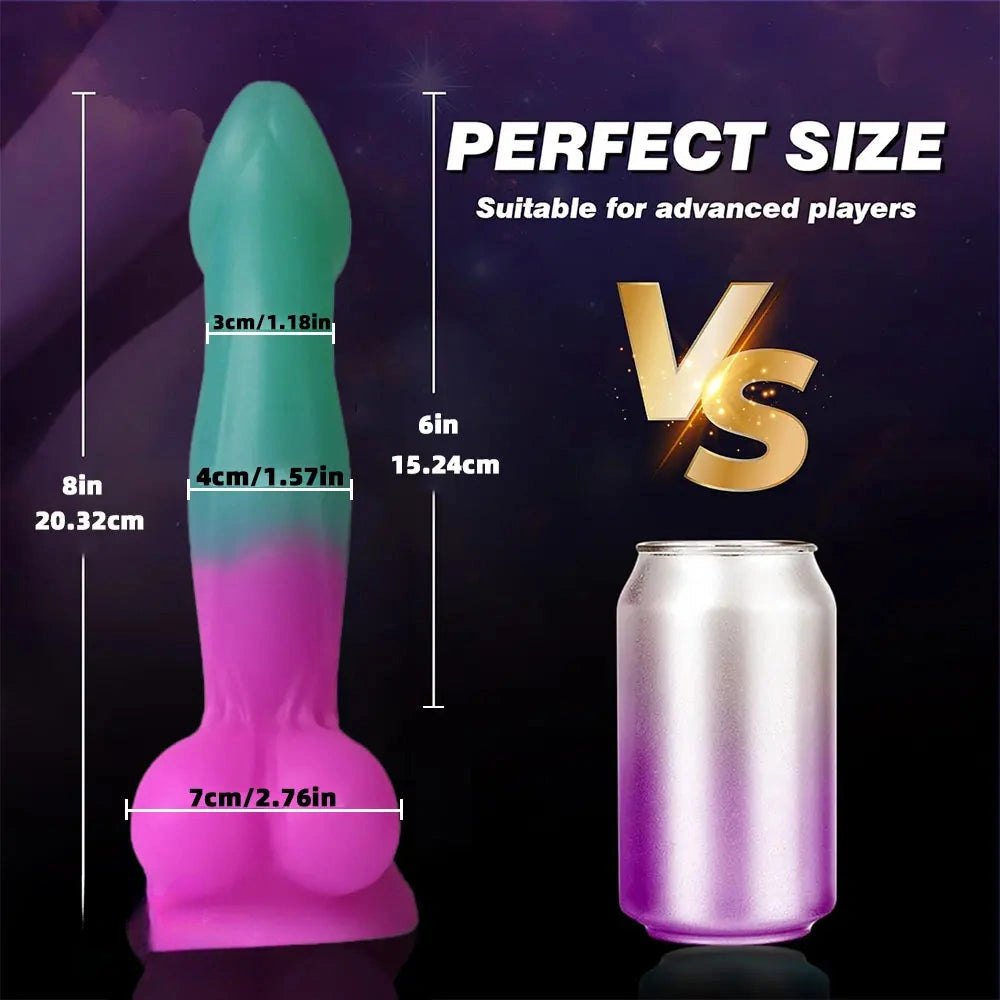 Ombre Ribbed Silicone Dildo - Realistic Silicone Big Dildo