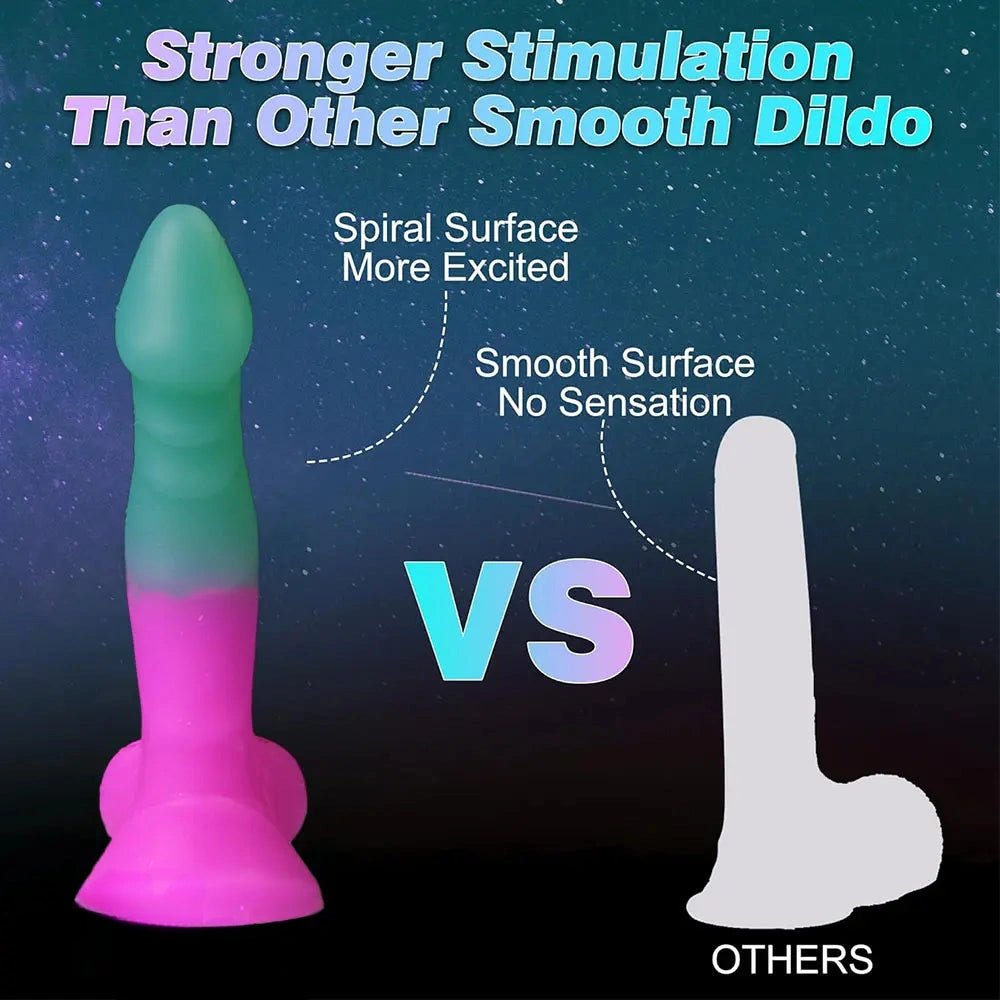 Ombre Ribbed Silicone Dildo - Realistic Silicone Big Dildo